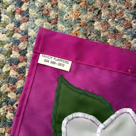 Fancy Flappers Handcrafted Floral Garden Flag, Virginia - Picture 2 of 2